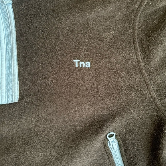 Tna Sno Polar ½ Zip Sweater in black with blue trim small - Picture 2 of 14